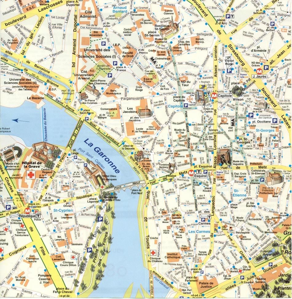karta predgrađu Toulousea