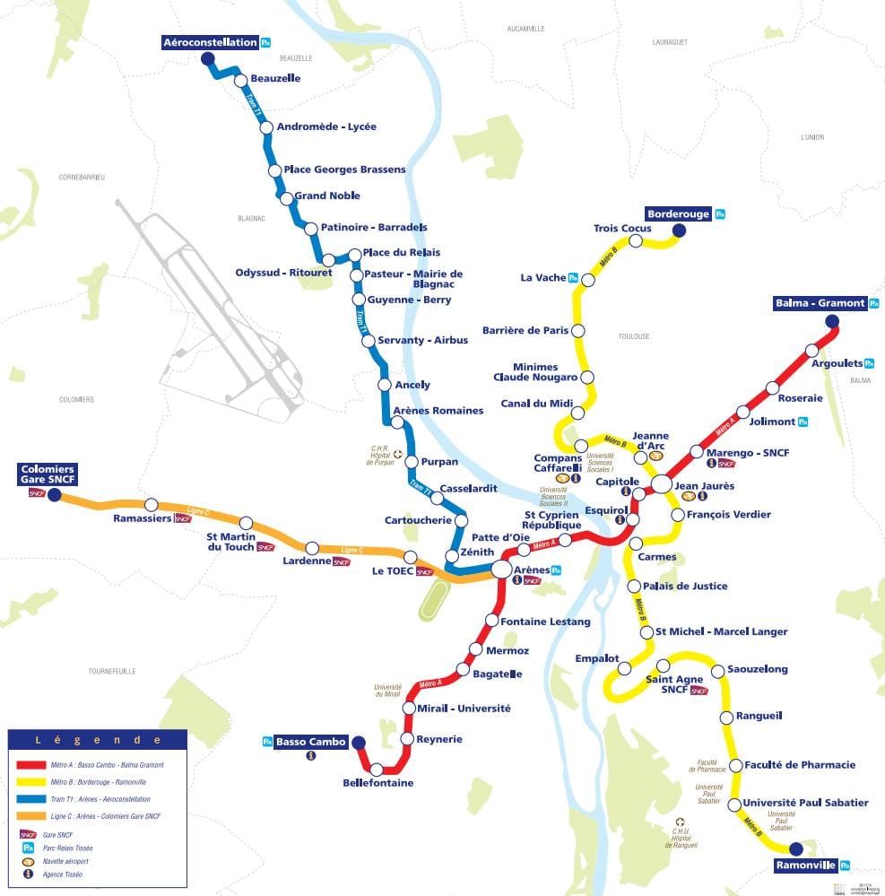 karta Toulouse tramvaj