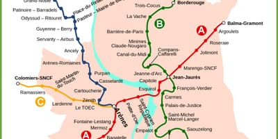 Toulouse na karti metro