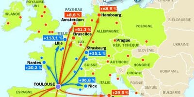 Karta zračne luke odredišta Toulouse